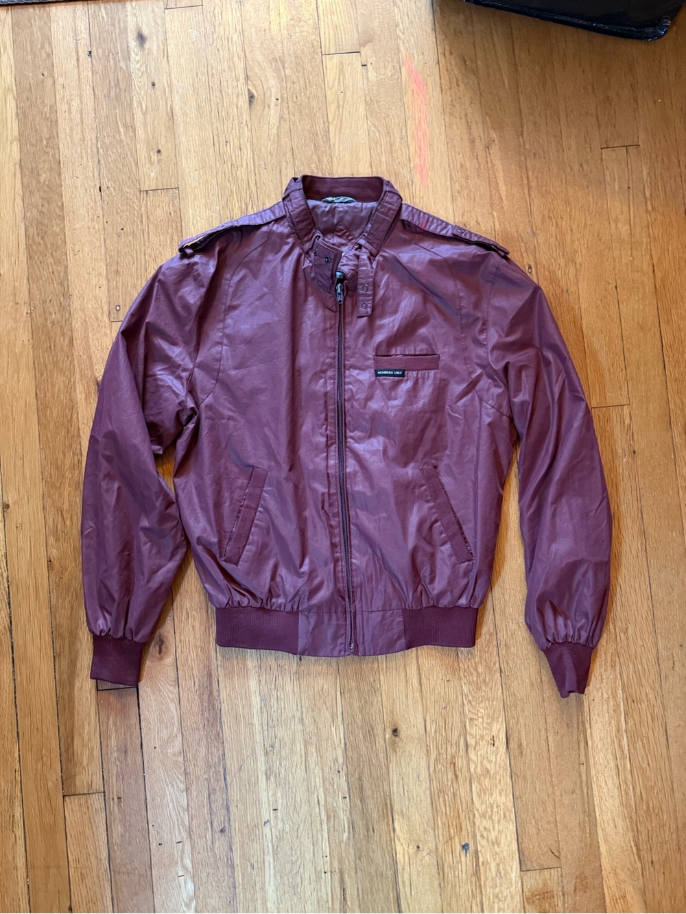 Member’s Only Maroon Zip-Up Bomber Jacket